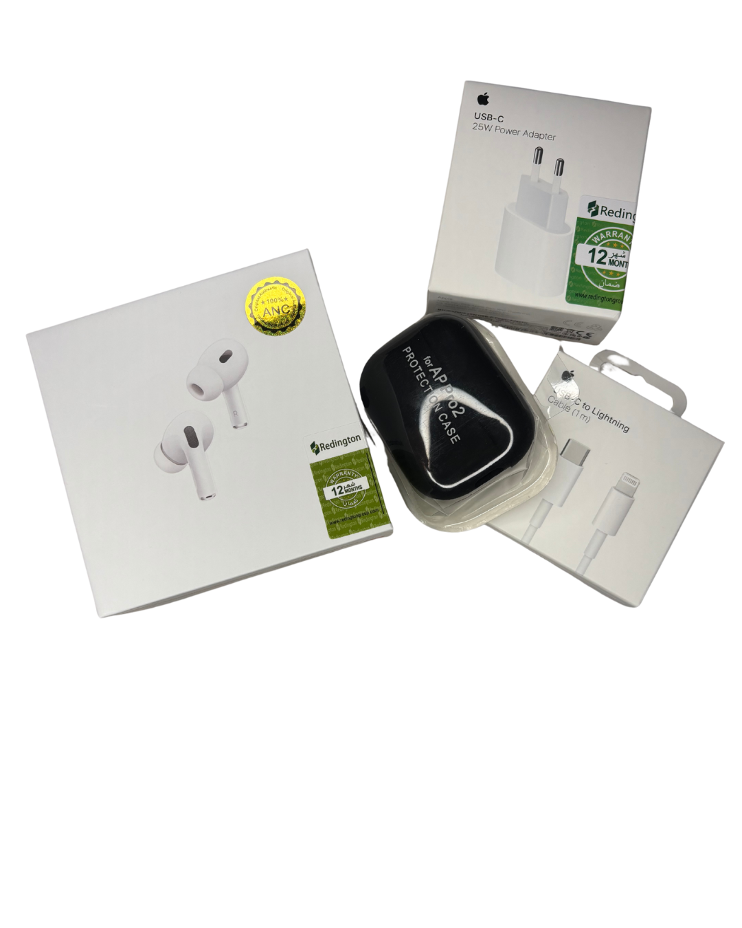 ✨ AirPods Pro 2 Pack – Full Bundle (Cover + 25W Adapter + Cable) | Free Delivery